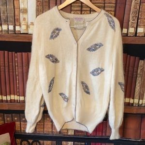 Marie‎ Et Marie French Angora Wool blend cardigan sweater